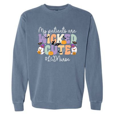 Wicked Cute Spooky L And D Nurse Halloween L And D Nursing Gift Garment-Dyed Sweatshirt