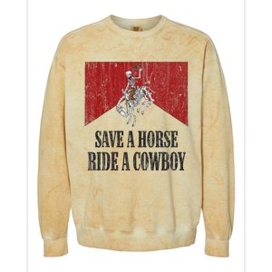 Western Cowboy Skeleton Ride into the Country Colorblast Crewneck Sweatshirt