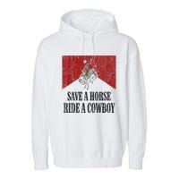 Western Cowboy Skeleton Ride into the Country Garment-Dyed Fleece Hoodie