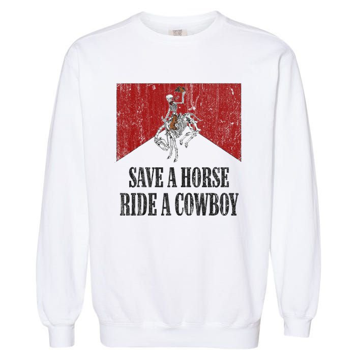 Western Cowboy Skeleton Ride into the Country Garment-Dyed Sweatshirt