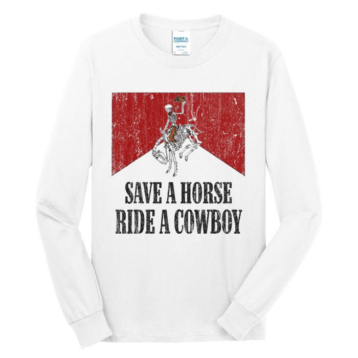 Western Cowboy Skeleton Ride into the Country Tall Long Sleeve T-Shirt