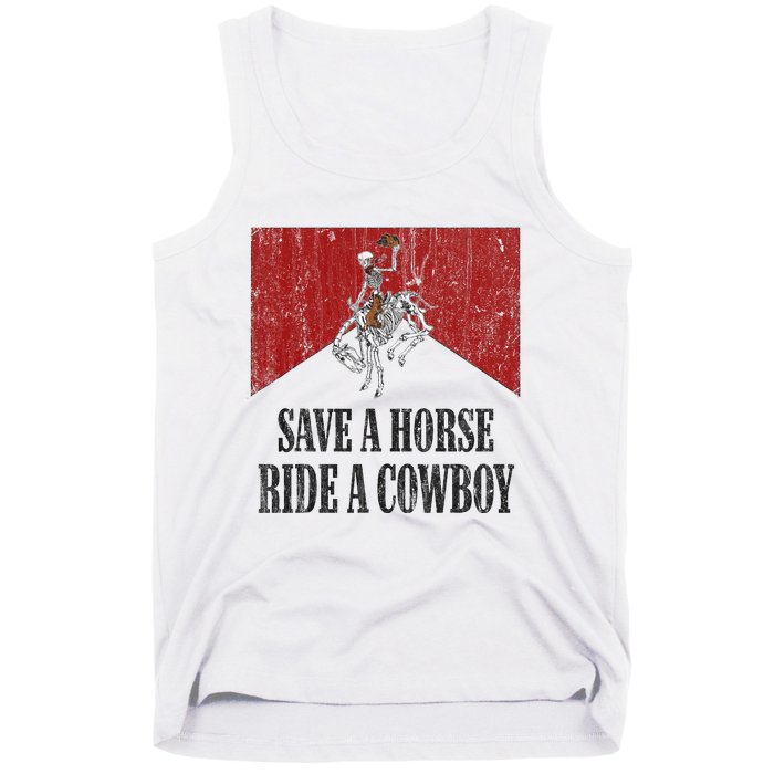 Western Cowboy Skeleton Ride into the Country Tank Top