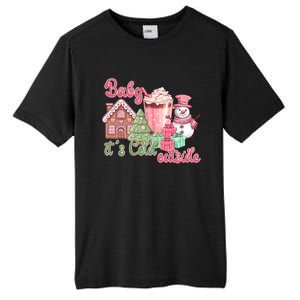 Western Christmas Santa Pink Christmas ItS Cold Outside Gift Tall Fusion ChromaSoft Performance T-Shirt