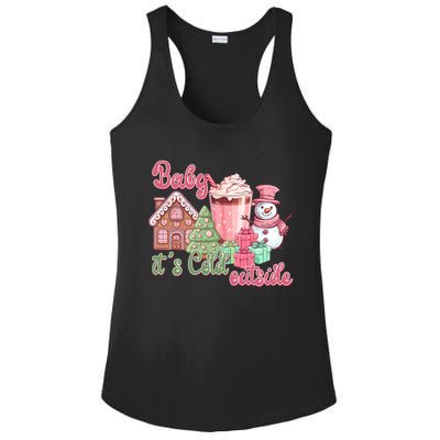 Western Christmas Santa Pink Christmas ItS Cold Outside Gift Ladies PosiCharge Competitor Racerback Tank