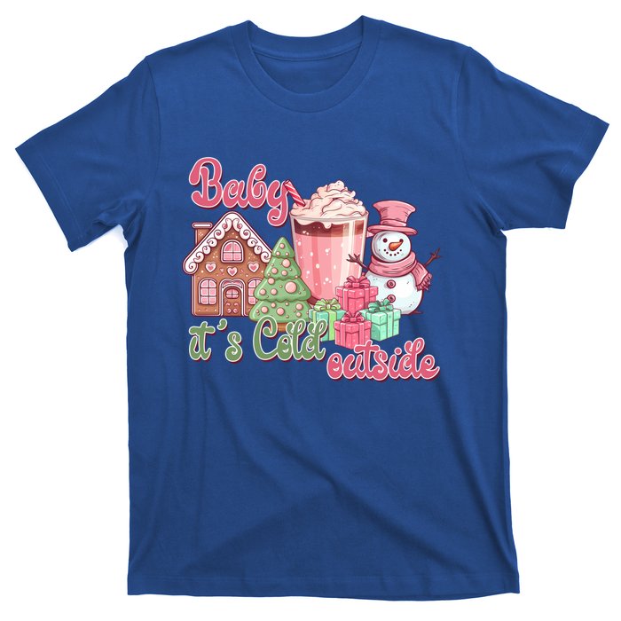 Western Christmas Santa Pink Christmas ItS Cold Outside Gift T-Shirt