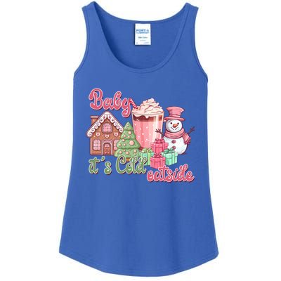 Western Christmas Santa Pink Christmas ItS Cold Outside Gift Ladies Essential Tank