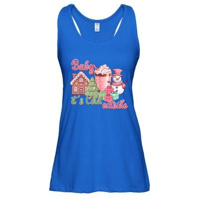 Western Christmas Santa Pink Christmas ItS Cold Outside Gift Ladies Essential Flowy Tank