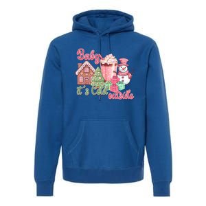 Western Christmas Santa Pink Christmas ItS Cold Outside Gift Premium Hoodie