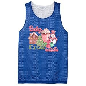 Western Christmas Santa Pink Christmas ItS Cold Outside Gift Mesh Reversible Basketball Jersey Tank