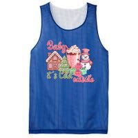 Western Christmas Santa Pink Christmas ItS Cold Outside Gift Mesh Reversible Basketball Jersey Tank