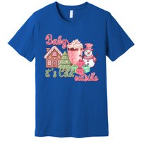 Western Christmas Santa Pink Christmas ItS Cold Outside Gift Premium T-Shirt