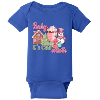 Western Christmas Santa Pink Christmas ItS Cold Outside Gift Baby Bodysuit