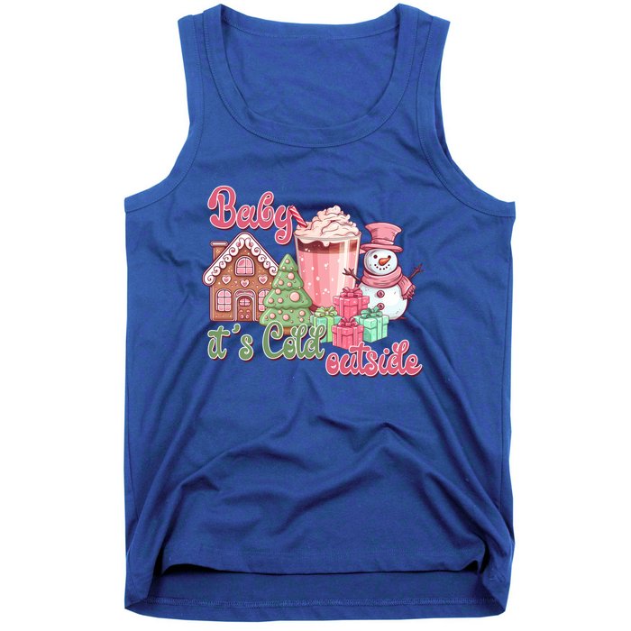 Western Christmas Santa Pink Christmas ItS Cold Outside Gift Tank Top