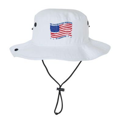 We Can Solve Our Problems By Ourselves American Flag Legacy Cool Fit Booney Bucket Hat