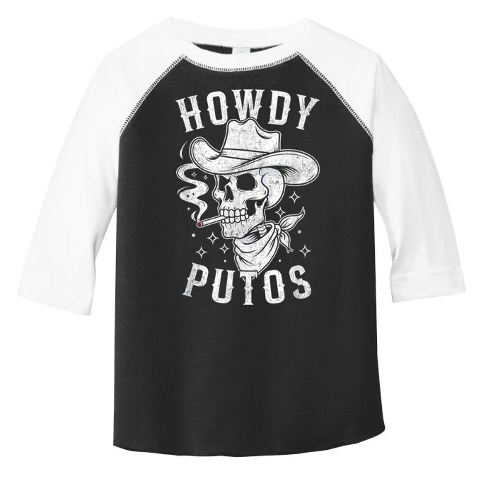 Western Cowboy Skull Hola Howdy Putos Spanish Slang Toddler Fine Jersey T-Shirt