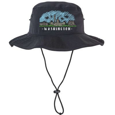 Washington Cartoon Style Illustration Legacy Cool Fit Booney Bucket Hat