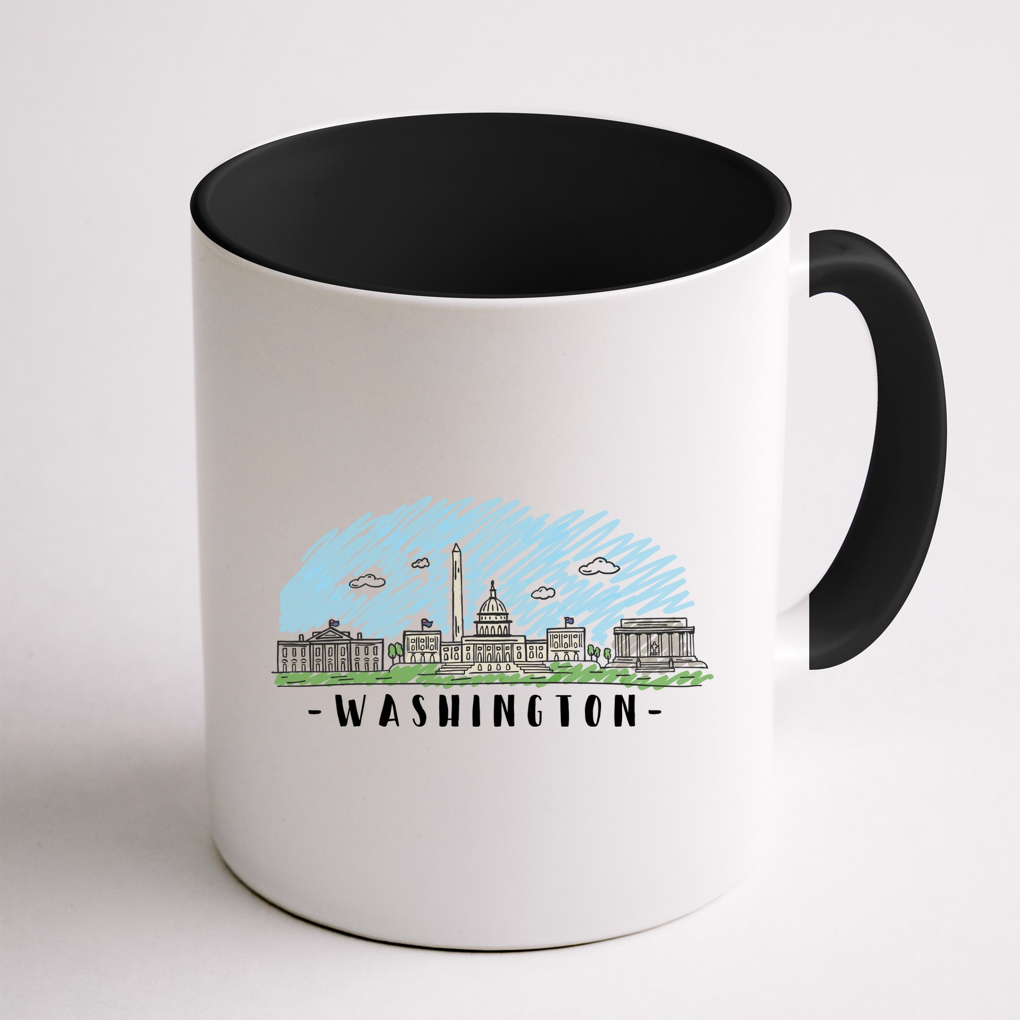 Washington Cartoon Style Illustration Mug