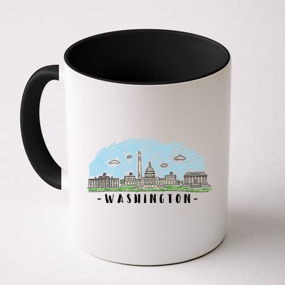 Washington Cartoon Style Illustration Mug
