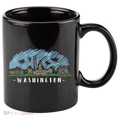 Washington Cartoon Style Illustration 11oz C Handle Ceramic Mug