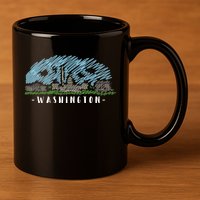 Washington Cartoon Style Illustration 11oz C Handle Ceramic Mug