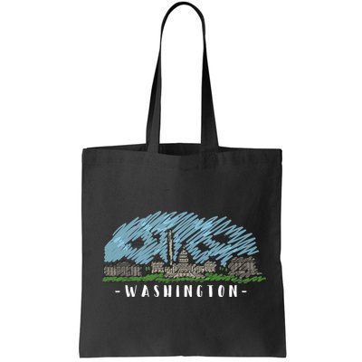 Washington Cartoon Style Illustration Bag