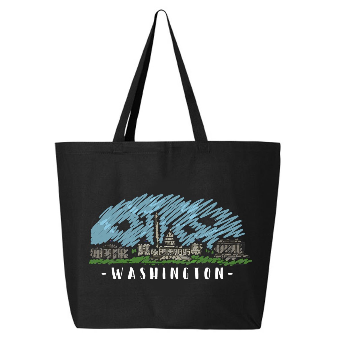 Washington Cartoon Style Illustration 25L Jumbo Tote