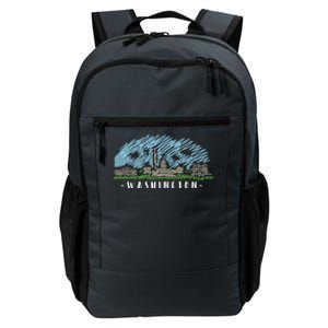 Washington Cartoon Style Illustration Daily Commute Backpack