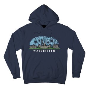 Washington Cartoon Style Illustration Hoodie