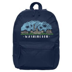 Washington Cartoon Style Illustration 16 in Basic Backpack