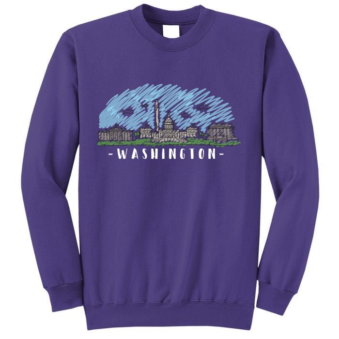 Washington Cartoon Style Illustration Sweatshirt