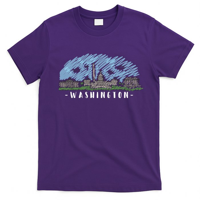 Washington Cartoon Style Illustration T-Shirt