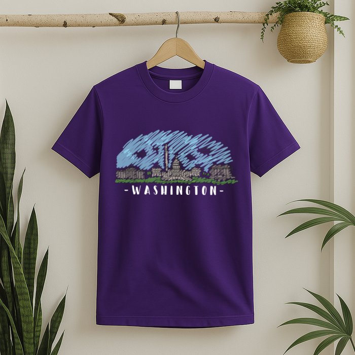 Washington Cartoon Style Illustration T-Shirt