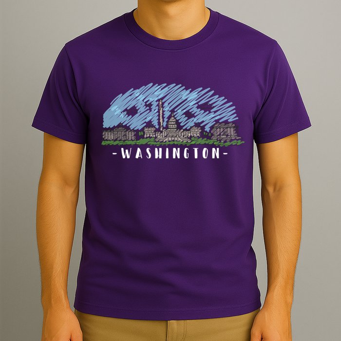 Washington Cartoon Style Illustration T-Shirt