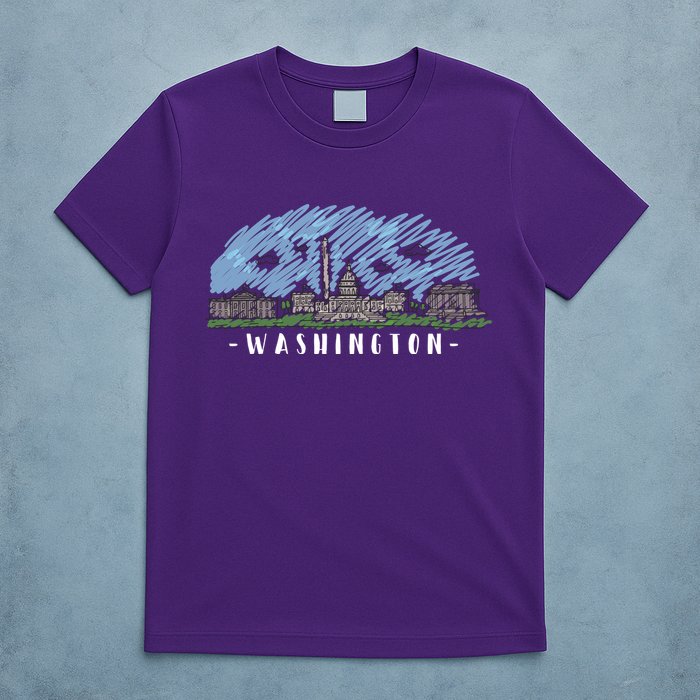 Washington Cartoon Style Illustration T-Shirt