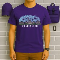 Washington Cartoon Style Illustration T-Shirt