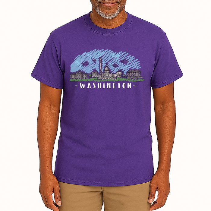 Washington Cartoon Style Illustration Tall T-Shirt