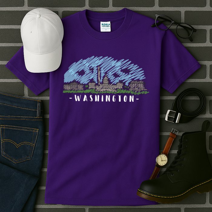 Washington Cartoon Style Illustration Tall T-Shirt