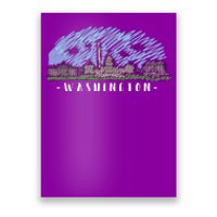 Washington Cartoon Style Illustration Poster