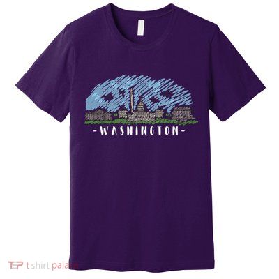 Washington Cartoon Style Illustration Premium T-Shirt