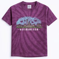 Washington Cartoon Style Illustration Kids Tie-Dye T-Shirt