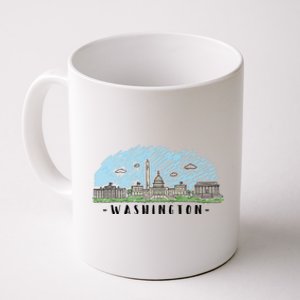 Washington Cartoon Style Illustration Coffee Mug