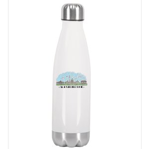 Washington Cartoon Style Illustration Stainless Steel Insulated Water Bottle