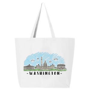 Washington Cartoon Style Illustration 25L Jumbo Tote