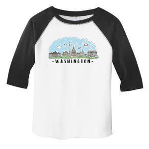 Washington Cartoon Style Illustration Toddler Fine Jersey T-Shirt