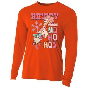 Western Christmas Santa Pink Christmas Howdy Ho Ho Hos Gift Cooling Performance Long Sleeve Crew