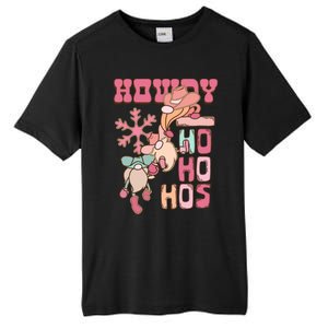 Western Christmas Santa Pink Christmas Howdy Ho Ho Hos Gift Tall Fusion ChromaSoft Performance T-Shirt