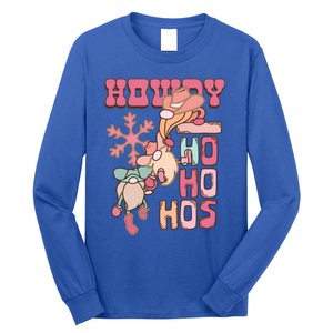 Western Christmas Santa Pink Christmas Howdy Ho Ho Hos Gift Long Sleeve Shirt