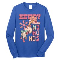 Western Christmas Santa Pink Christmas Howdy Ho Ho Hos Gift Long Sleeve Shirt