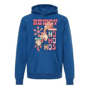 Western Christmas Santa Pink Christmas Howdy Ho Ho Hos Gift Premium Hoodie