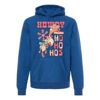 Western Christmas Santa Pink Christmas Howdy Ho Ho Hos Gift Premium Hoodie